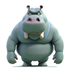 hippopotamus cartoon PNG file on transparent background Easy for assembling in projects. generative AI