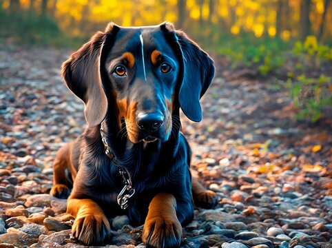 Labrador breed dog, retriever, hound, hunting dog, mammal, pet, domestic animal - AI generated, generative AI 
