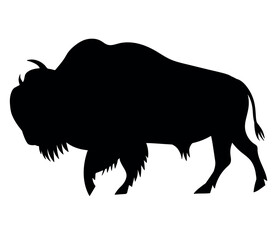 bison vector silhouette black one