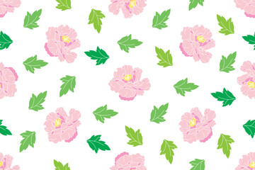 Illustration the abstract of pink flower with leaf  background.