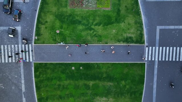 Il centro di Piazza Venezia a Roma.
Ripresa da drone in verticale.