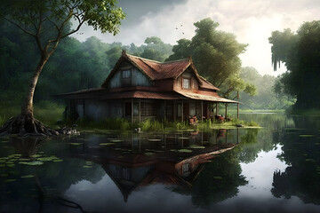 Obraz premium Illustration of the balance of nature. With Generative AI tehnology