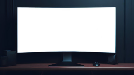 Curved computer monitor with transparent screen
