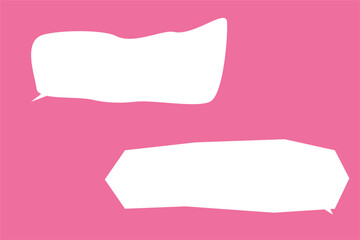 Set of speech bubbles on pink background. Cartoon speech balloon vector illustration.