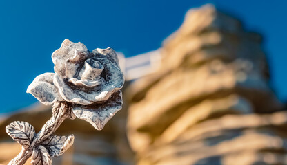 Details of a stone rose at Mount Dreisessel, Neureichenau, Bavarian forest, Bavaria, Germany