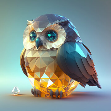 Bejewled owl. Created using ai generative. 