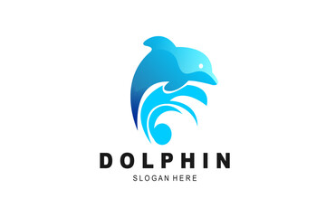 Dolphin slogan here icon