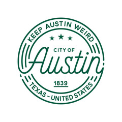 Austin Texas Vector design template. Austin Texas logotype. Vector and illustration.