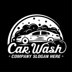 Car wash logo design template. Vector illustration.