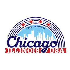 Chicago, Illinois, USA. Logo design template. Vector and illustration.