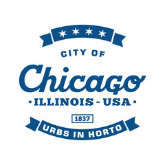 City of Chicago, Illinois. Vector design template