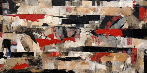 Abstract painting concept. Colorful art style of torn paper collage background. Generative AI.