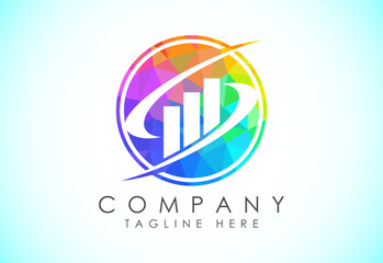 Finance and accounting logo low poly art style design vector template, Business finance logo