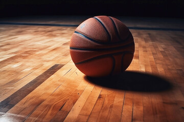 Close up shot of basketball. Generative ai.