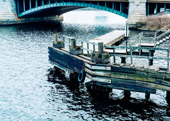 boat dock in Charles River, Boston