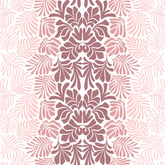 Beige brown abstract background with tropical palm leaves in Matisse style. Vector seamless pattern with Scandinavian cut out elements.