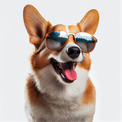 dog with sunglasses. summer dog