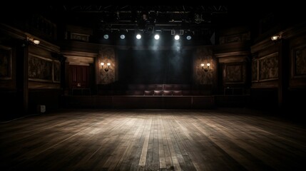 sc&egrave;ne de th&eacute;&acirc;tre, plancher de bois, arri&egrave;re plan graphique, fond d&eacute;coratif, illustration ia g&eacute;n&eacute;rative 6