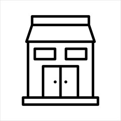 shop icon, or logo, symbol vector illustration, sign isolated - Vector icon collection, black white style, high quality.