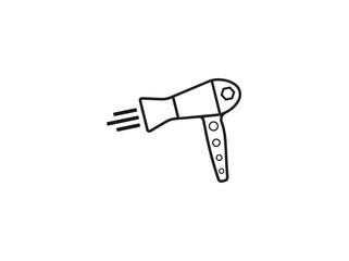 Small hair dryer icon or blow dryer vector image. Modern blow dryer silhouette icon or hair dryer vector image. hand holding a key