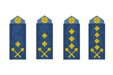 Military rank icon. Shoulder straps set vector ilustration.