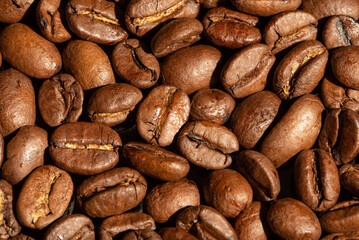macro coffee beans