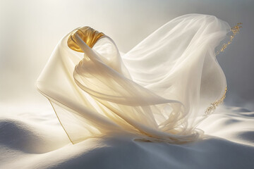 transparent silk in the wind
