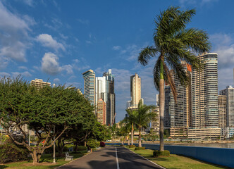 Fototapeta na wymiar modern skyscrapers in downtown Panama City, Panama