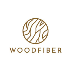 Creative modern circle wood fiber logo template design vector illustration