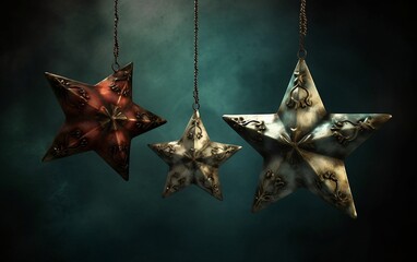 Christmas stars decoration. Generative AI technology.