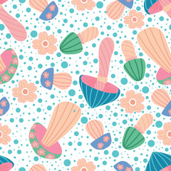 Magic mushroom seamless pattern