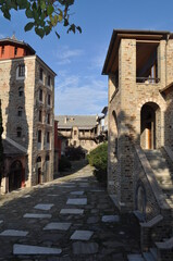 Fototapeta na wymiar The Monastery of Iviron is a monastery built on Mount Athos 