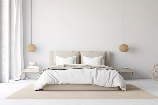 Modern bedroom Interior | Bedroom interior. Art deco style | Luxurious large bedroom | Modern contemporary loft bedroom with open door | Bedroom interior. 3d render, Generative AI