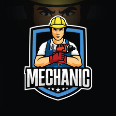 mechanic mascot cartoon character design