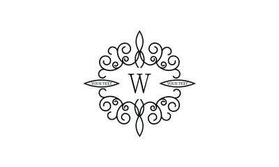 Simple, stylish and elegant letter W logo. Monogram vector illustration template.