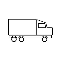 Cargo car icon on white.