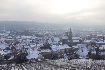 Esslingen, the city in Germany, in winter season