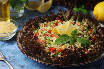 Traditional Levantine vegetarian salad tabbouleh	