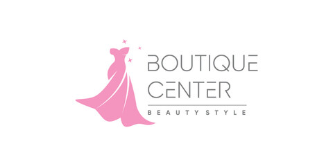 Dress logo design idea with modern style