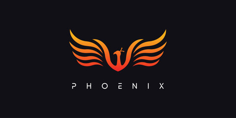 Phoenix logo design idea with modern style