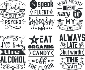 sarcasm Quotes   SVG Bundle  pack 7