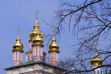 Fototapeta na wymiar Architecture of Trinity Sergius Lavra, Sergiev Posad, Moscow region, Russia. Popular landmark. 