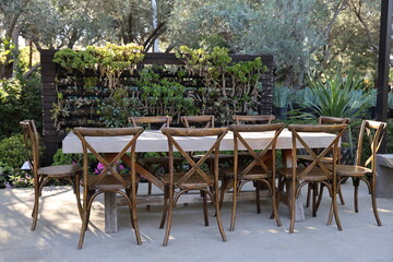 outdoor table with chairs