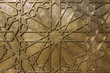 Palacio Real de Fez. Detalle de la puerta de bronce.