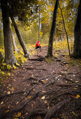 Woman in the Cave Point Park, Door County, Wisconsin