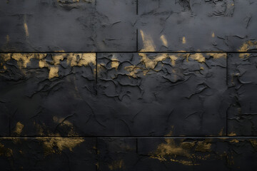 Dark Wall with Gold Texture, made with generative AI and post-processed