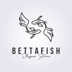 Fototapeta na wymiar betta fish asian fish logo vector illustration design