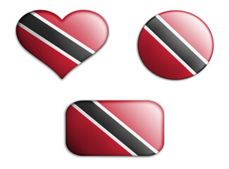 colorful national art flag of trinidad and tobago figures bottoms on a white background . concept collage. 3d illustration