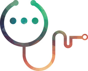 Health consult logo design template. Stethoscope isolated on bubble chat symbol