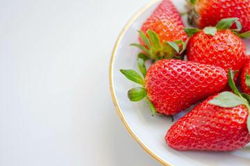 fresh strawberry in a dish